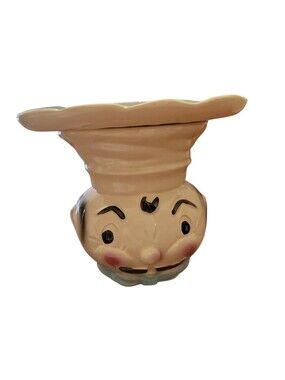 Rare Vintage Kitch Kitchen 603 USA Bisque French Chef Cookie Tray Cookie Jar